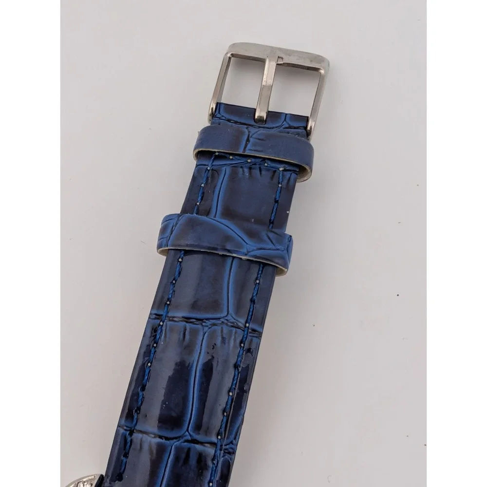 Women's‎ Quartz Watch 26mm Case Blue Gemmed Croc Band- New Battery